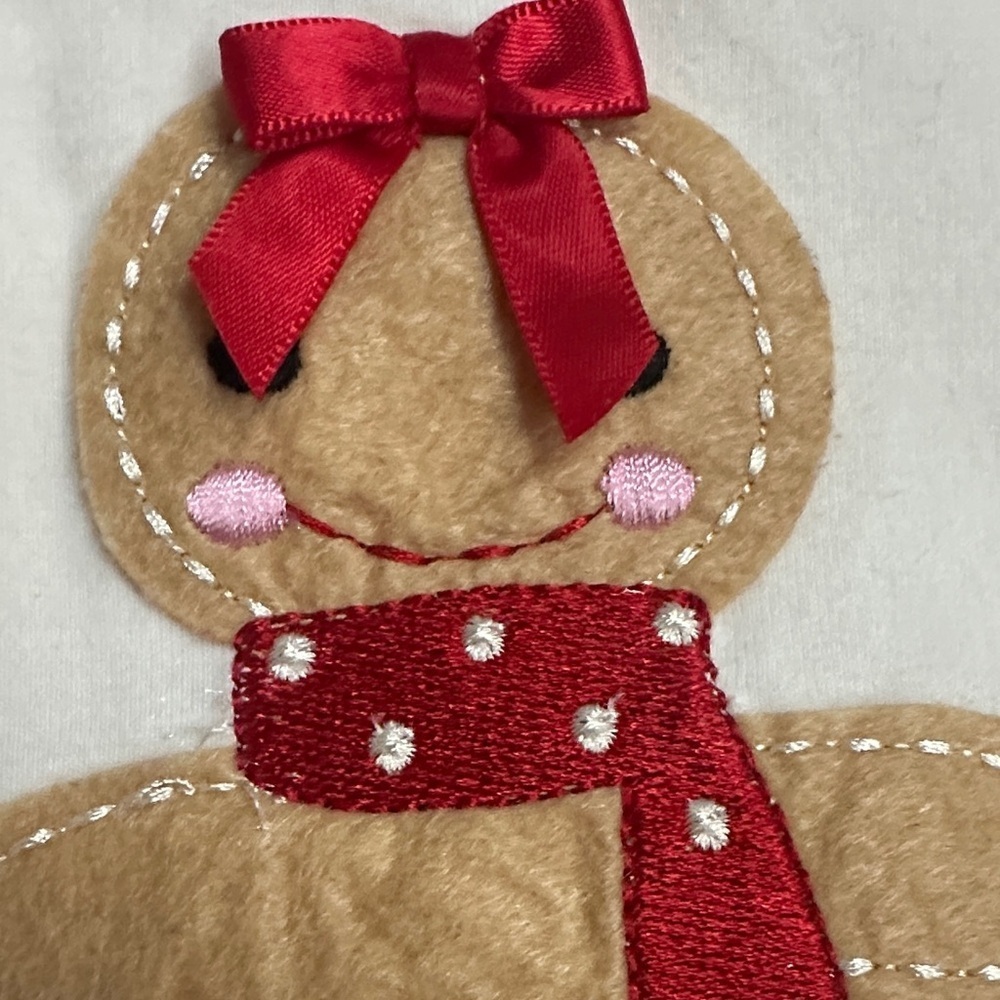 Bonnie Jean Red and White Gingerbread Tutu Dress Top with Polka Dot Leggings - Picture 7 of 11